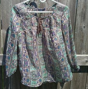 NWT American Eagle sheer long sleeve blouse